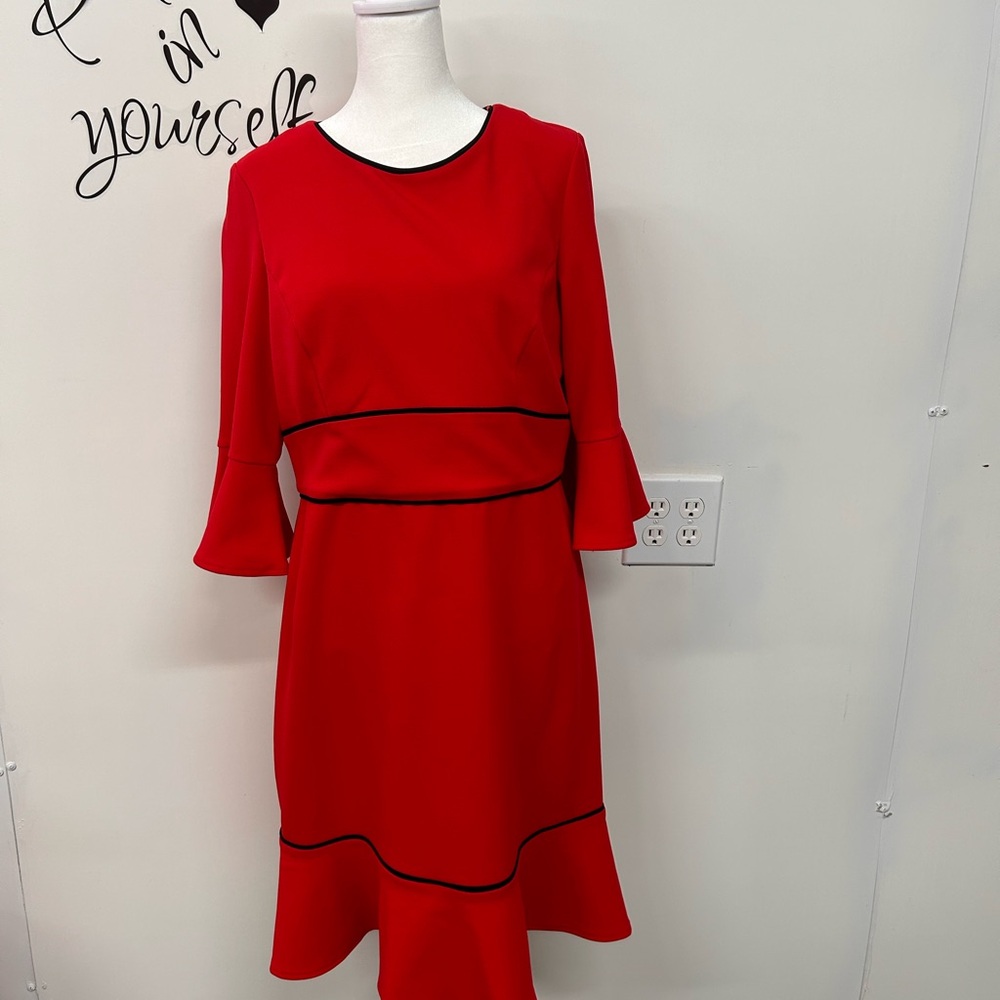 Red and black dress